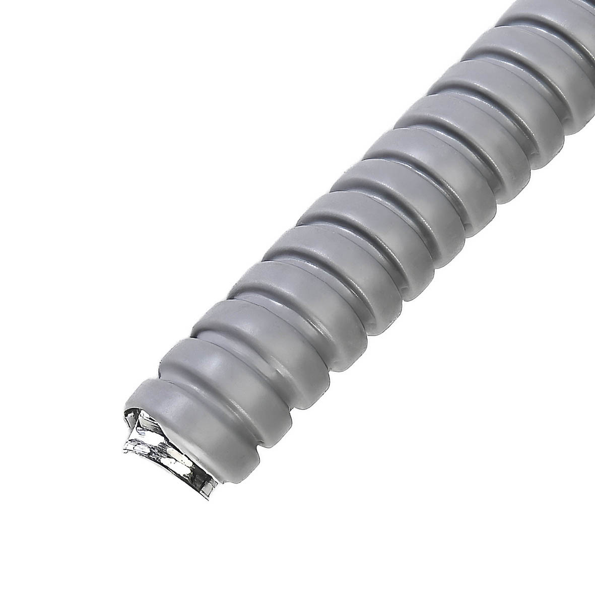 PVC İzoleli Galvanizli Çelik Spiral Boru, Gri Görseli