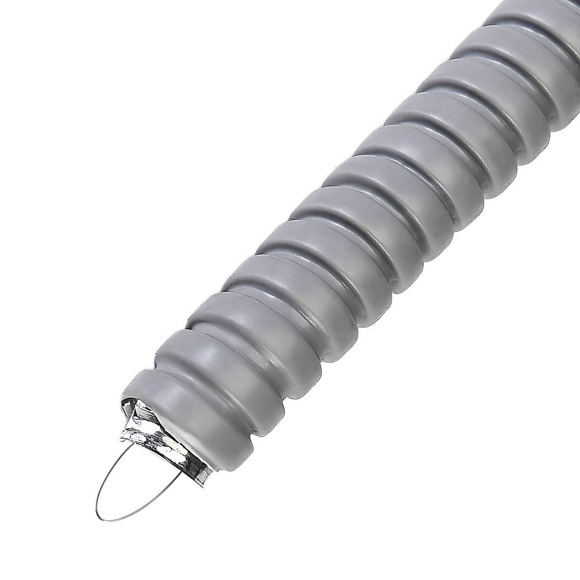 PVC İzoleli Galvanizli Çelik Spiral Boru Kılavuz Telli, Gri Görseli